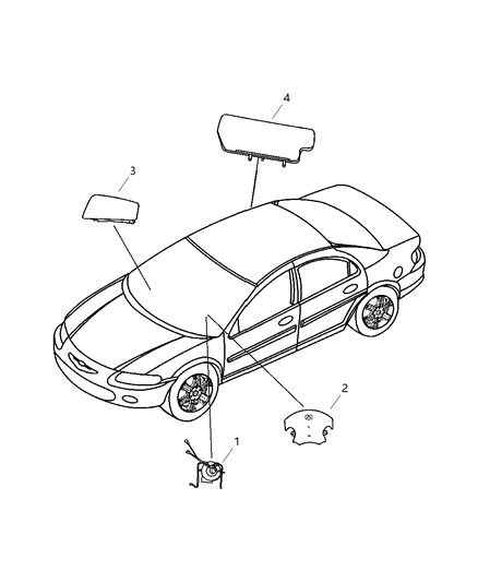 1998 Chrysler Town & Country Air Bag Driver, Driver Side Diagram for MF52DX9AI