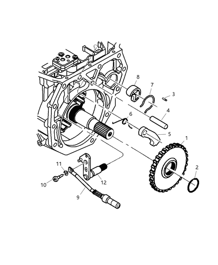 2000 Chrysler Grand Voyager Rod Parking Sprag Diagram for 52854079AA