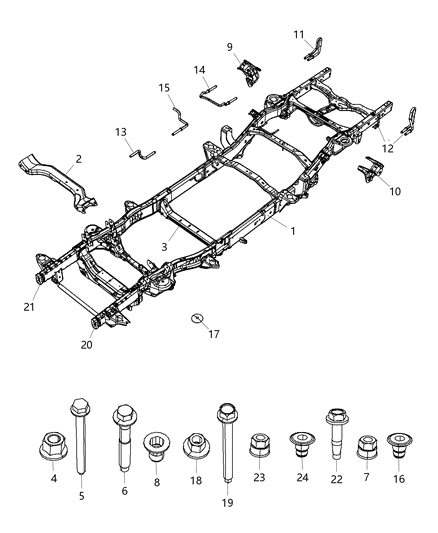 Frame Assembly Chassis Diagram for 68268075AB