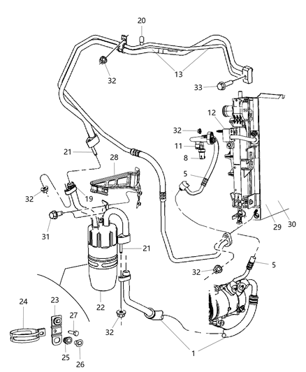 2005 Dodge Grand Caravan Seal Slim Line AT Expansion Valve Diagram for 5161784AA
