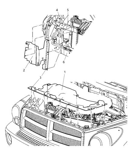 1996 Dodge Caravan Closure Radiator Diagram for 55362294AA