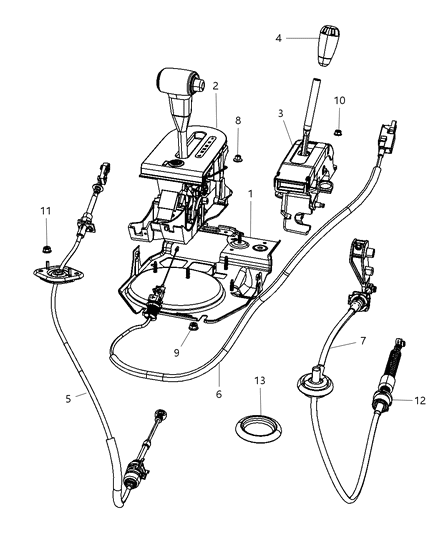 1987 Dodge D250 Lever Auto Floor Shift Diagram for 52060162AB