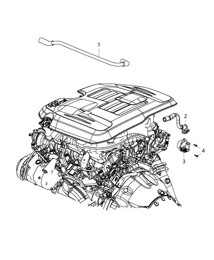 Tube PCV Valve Diagram for 68403092AA