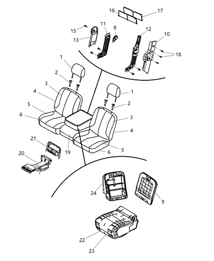 2003 Chrysler Concorde Cover Front Seat Back Diagram for 1NM97BD3AA