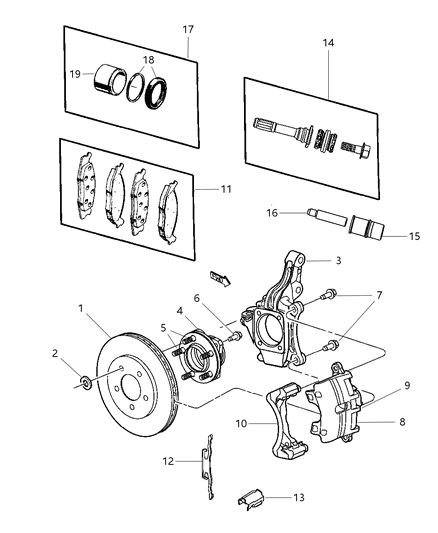 Pad Kit Front Disc Brake Diagram for V1013984AC