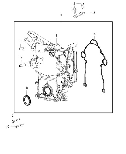 2009 Jeep Patriot Cover Chain Case Diagram for 4893128AE