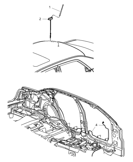 2001 Chrysler Voyager Mast Antenna Diagram for 5064253AB