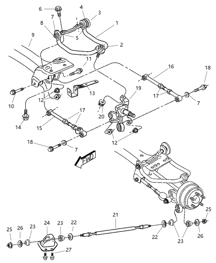 Link Rear Toe Diagram for 4895269AA