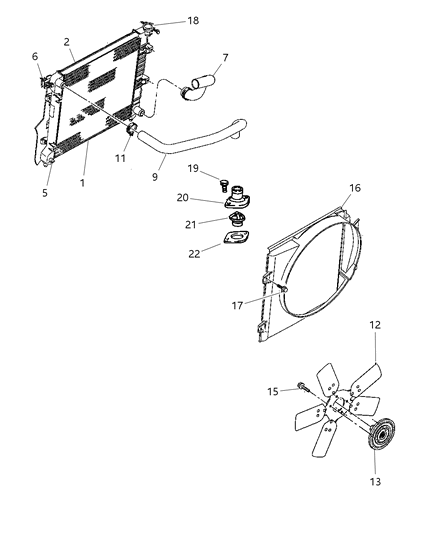 Hose Radiator Inlet Diagram for 52029195AD