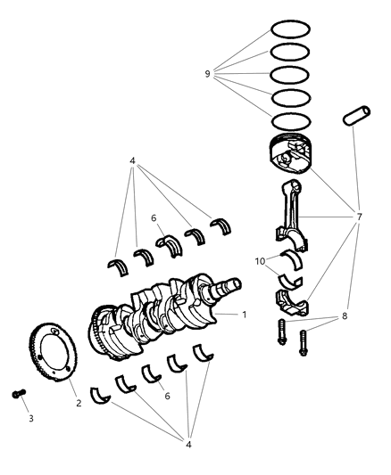 Crankshaft Diagram for 4777864AF