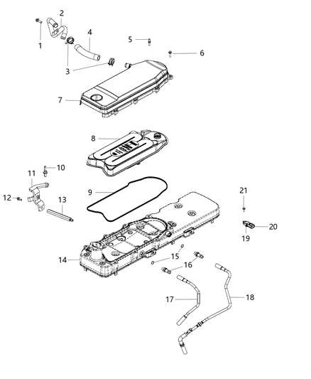 2018 Ram 3500 Bracket Tube Breather Diagram for 68224522AA