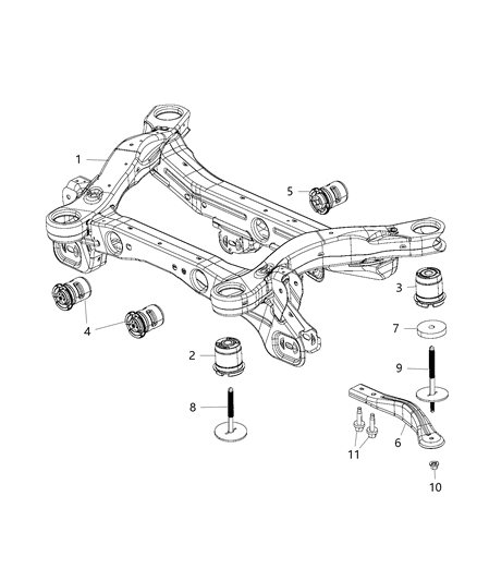 Cradle Rear Suspension Diagram for 4877381AE