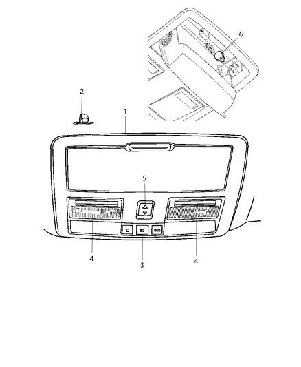 1995 Dodge B2500 Console Overhead Diagram for 1RF12DX9AE