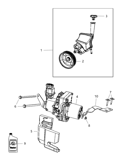 Cap Power Steering Reservoir Diagram for 68272783AA
