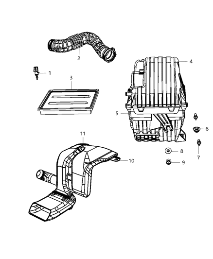 2010 Dodge Avenger Filter Air Diagram for 4891926AA