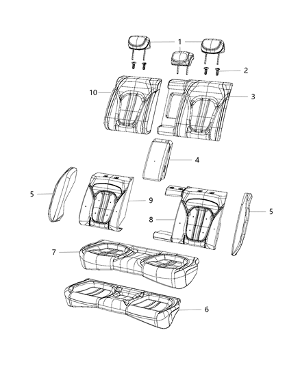 Cover Rear Seat Cushion Diagram for 6AF00ML2AB
