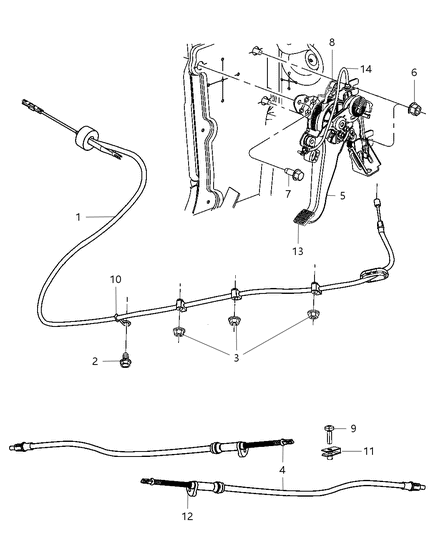 Lever Parking Brake Diagram for 4779478AH
