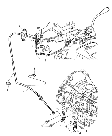 Bracket Shift Cable Diagram for 52104176AC