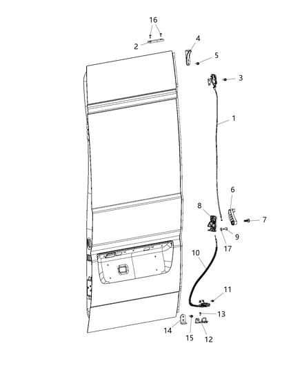 Handle Inside Release Diagram for 1ZP90JXWAA