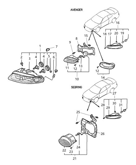 2009 Dodge Viper Bulb, Fog Lamp, 12V-55W, W/Wire, P Series Diagram for MS820964
