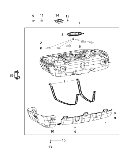 1990 Jeep Comanche Tank Fuel Diagram for 68372756AA