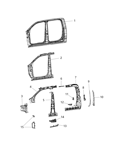 Baffle C Pillar, Upper Passenger Side Diagram for 68293678AA