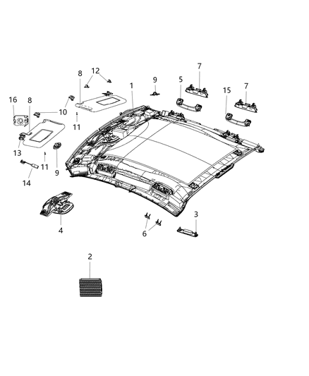 1986 Dodge B350 Handle Grab Bulb Not Serviced Separately, Driver Side Diagram for 1TN63DX9AC