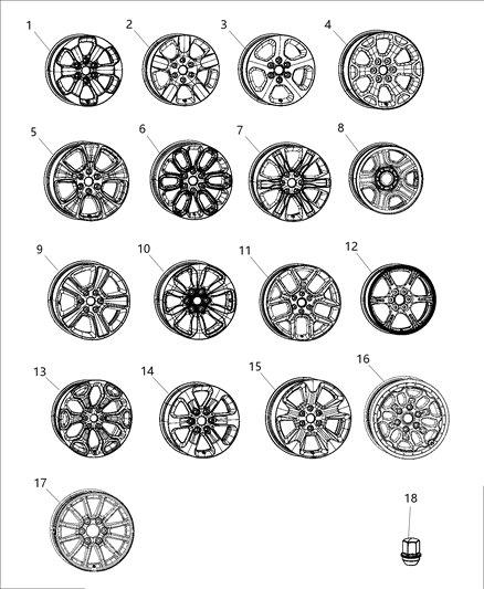 Wheel, Alloy Diagram for 5YD61VCRAB