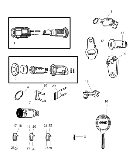 2025 Jeep Grand Wagoneer Spring, Return, Door Lock Cylinder Diagram for 4378793