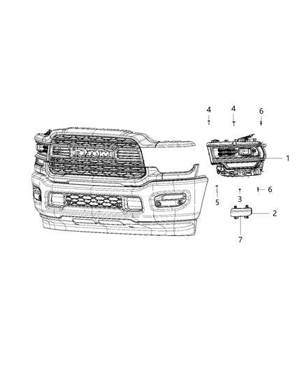 Headlamp Diagram for 68360185AC