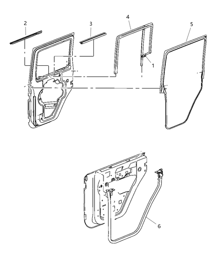 Seal Rear Door Secondary Seal (Foam) Diagram for 55397447AA