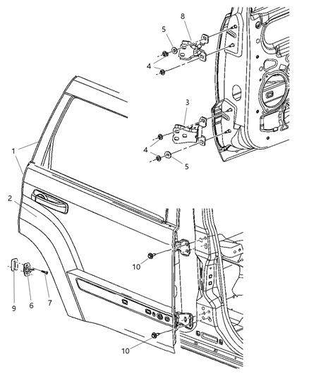 Door Rear Diagram for 55396496AD