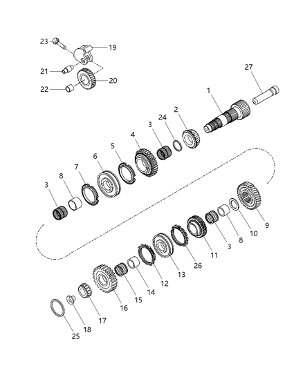 2003 Chrysler Sebring Synchronizer Reverse Diagram for 68132736AA