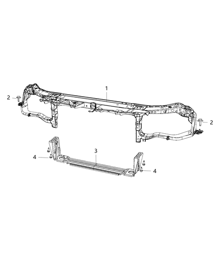1986 Dodge B350 Crossmember Front Support Diagram for 68200478AB