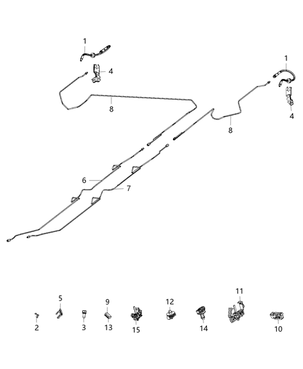 2018 Jeep Cherokee Hose Brake Rear Diagram for 68135180AE