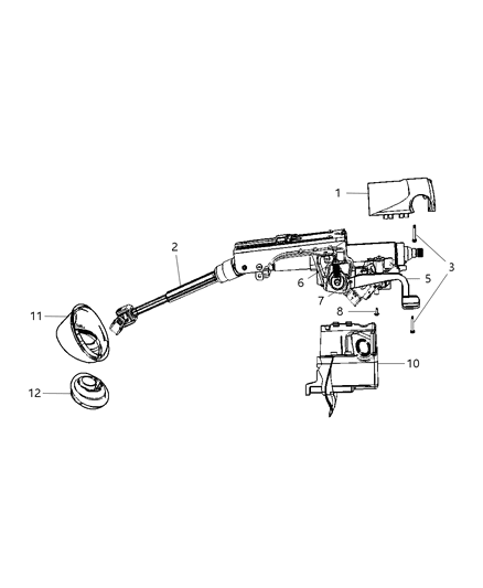 1984 Dodge W150 Column Steering Diagram for 5057279AM