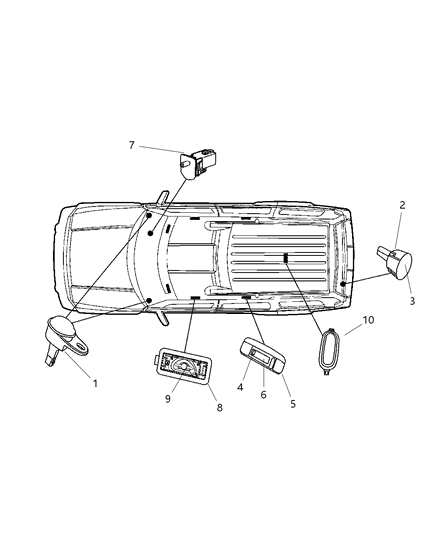 2008 Jeep Commander Lens Courtesy Lamp Diagram for 5179402AA