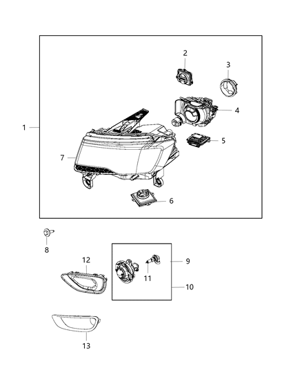 Headlamp Diagram for 68144702AF