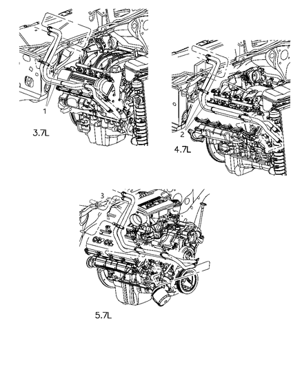 2001 Chrysler Concorde Hose Heater Supply Includes Supply And Return Hose Diagram for 55056671AB