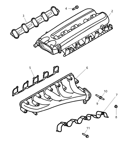 Gasket Intake Manifold Diagram for 5037217AB