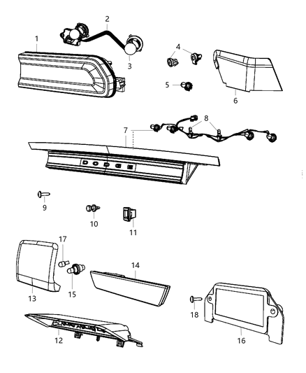 Lamp Tail Stop Turn Diagram for 5028780AE