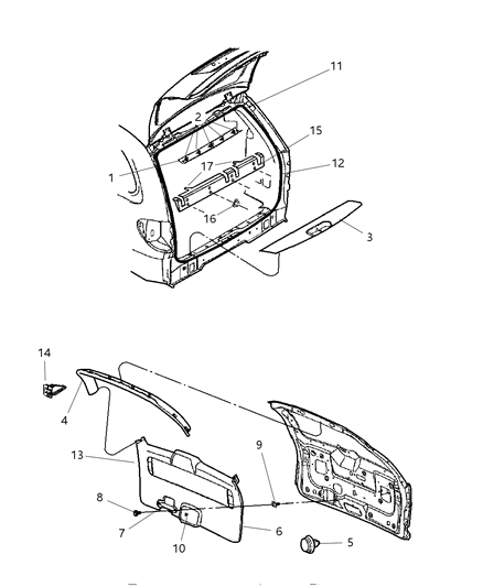 2020 Dodge Charger Panel Liftgate Diagram for RS74BD1AC