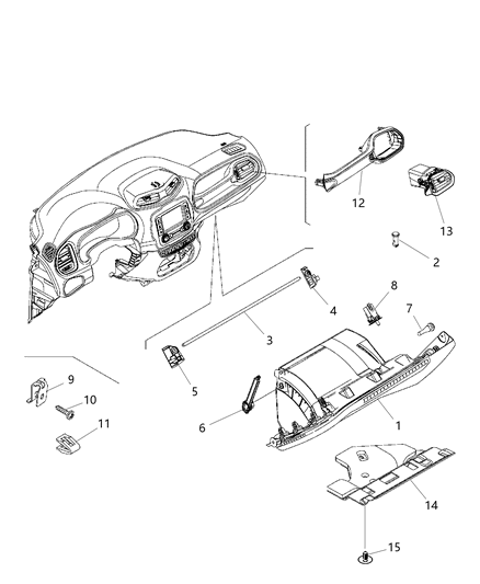 2019 Jeep Compass Insulation Dash Panel Under Glove Box Diagram for 68264458AA