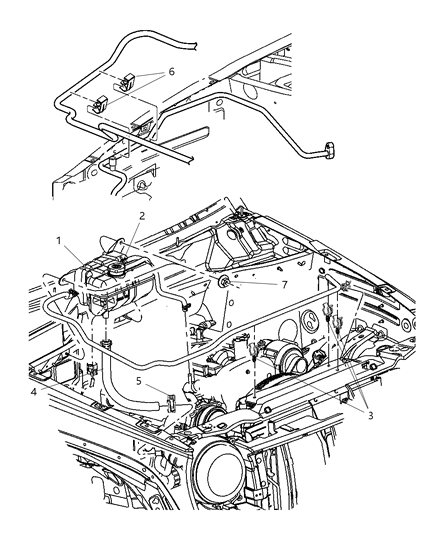 1991 Dodge Shadow Bottle Pressurized Coolant Diagram for 55037731AD