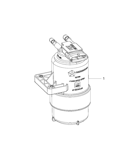 1994 Dodge Shadow Filter Fuel/Water Separator Diagram for 68299930AA
