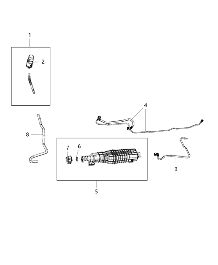 1991 Dodge Spirit Canister Vapor Diagram for 52029887AB
