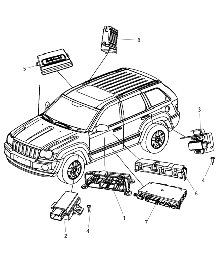2012 Jeep Wrangler Module Power Inverter Diagram for 5107079AB