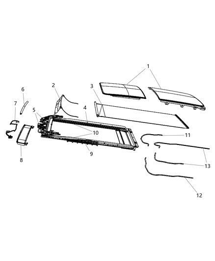 2000 Dodge Ram 2500 Sunshade Sunroof Diagram for 1SX57DX9AA