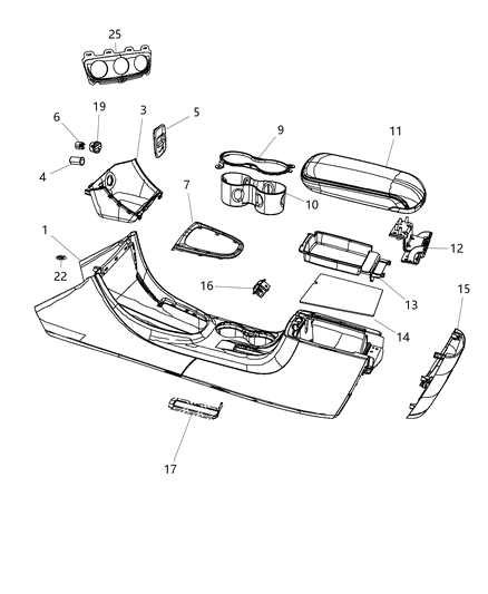 Armrest Console Diagram for 1UU161X9AE