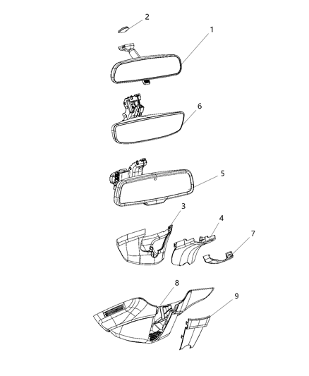 1998 Dodge Stratus Bracket Mounting Module Center Diagram for 68338659AA